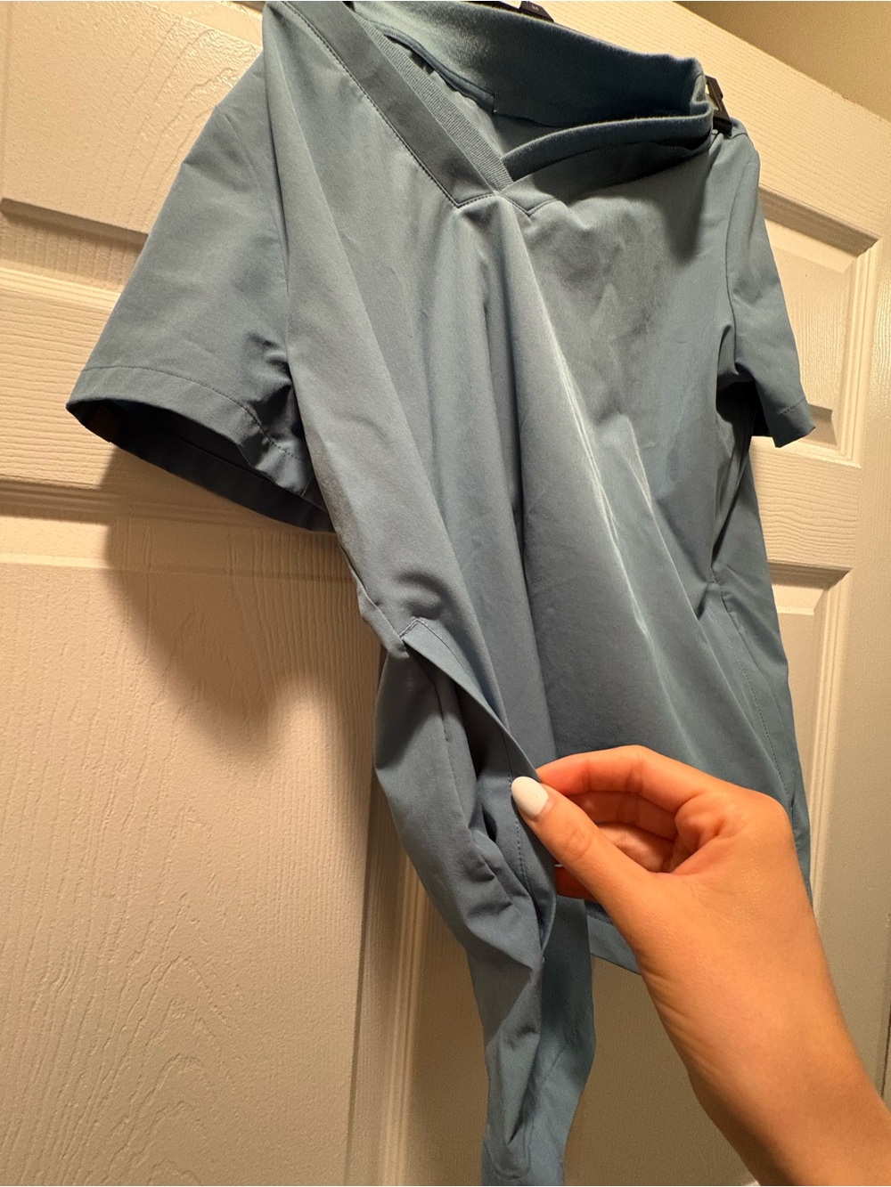 Figs Women's Scrub Top in Light Blue